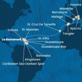 Dominican Republic, Antilles, Virgin Islands, Canary Islands, Morocco, Spain, Corsica (France), Italy, France