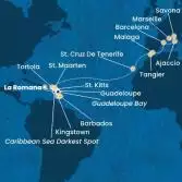 Dominican Republic, Antilles, Virgin Islands, Canary Islands, Morocco, Spain, Corsica (France), Italy, France