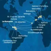 Dominican Republic, Antilles, Virgin Islands, Canary Islands, Morocco, Spain, Corsica (France), Italy, France