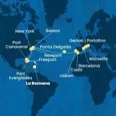 Dominican Republic, Bahamas, Florida (USA), United States, The Azores, Portugal, Spain, France, Italy
