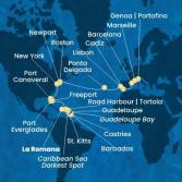 Dominican Republic, Antilles, Virgin Islands, Bahamas, Florida (USA), United States, The Azores, Portugal, Spain, France, Italy