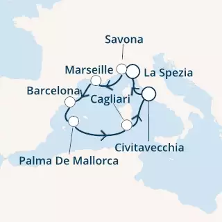 Italy, France, Spain, Balearic Islands