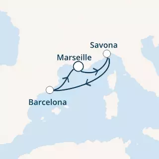 COSTA MAGICA - itinerár  3 nocí odchod z MARSEILLES dňa 02/05/2020 - France, Italy, Spain