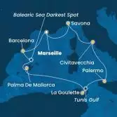 France, Spain, Balearic Islands, Tunisia, Italy