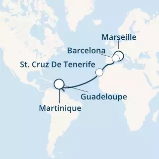 France, Spain, Canary Islands, Antilles