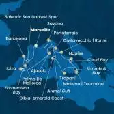 France, Italy, Corsica (France), Balearic Islands, Spain