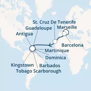 France, Spain, Canary Islands, Antilles, Trinidad and Tobago, Dominica