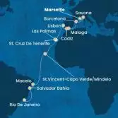 France, Italy, Spain, Portugal, Canary Islands, Cape Verde, Brazil