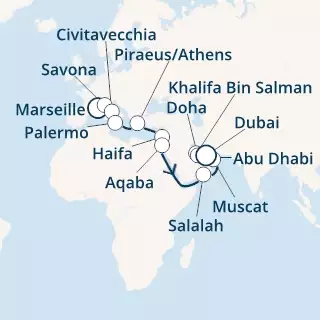 France, Italy, Greece, Jordan, Oman, United Arab Emirates
