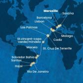 France, Italy, Spain, Portugal, Canary Islands, Cape Verde, Brazil