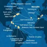 France, Spain, Gibraltar, The Azores, Canada, United States, Florida (USA), Dominican Republic, Antilles