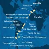 France, Spain, Gibraltar, Portugal, Canary Islands, Cape Verde, Brazil, Argentina, Uruguay, Chile, Falkland Islands