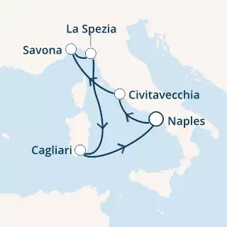 COSTA SMERALDA - itinerár  5 nocí odchod z NAPLES dňa 22/10/2020 - Italy