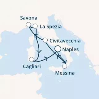 COSTA SMERALDA - itinerár  6 nocí odchod z NAPLES dňa 28/10/2020 - Italy