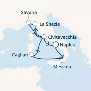 COSTA SMERALDA - itinerár  6 nocí odchod z NAPLES dňa 07/12/2020 - Italy