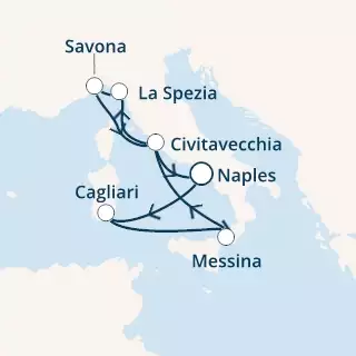 COSTA SMERALDA - itinerár  6 nocí odchod z NAPLES dňa 28/12/2020 - Italy