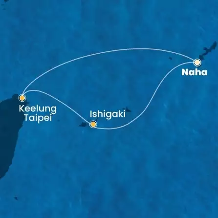 COSTA SERENA - itinerár  3 nocí odchod z NAHA dňa 19/04/2026 - Japan, Taiwan