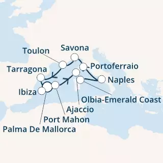 Balearic Islands, Corsica (France), Italy, Spain