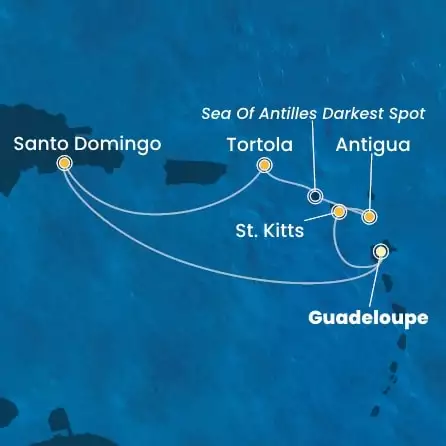 COSTA FAVOLOSA - itinerár  5 nocí odchod z GUADELOUPE dňa 26/11/2026 - Antilles, Virgin Islands
