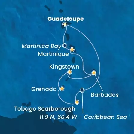 COSTA FORTUNA - itinerár  6 nocí odchod z GUADELOUPE dňa 06/12/2024 - Antilles, Trinidad and Tobago