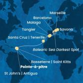 Antilles, Canary Islands, Morocco, Spain, France, Italy