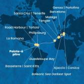 Antilles, Virgin Islands, Dominican Republic, Canary Islands, Morocco, Spain, Corsica (France), Italy