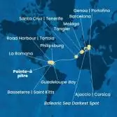 Antilles, Virgin Islands, Dominican Republic, Canary Islands, Morocco, Spain, Corsica (France), Italy