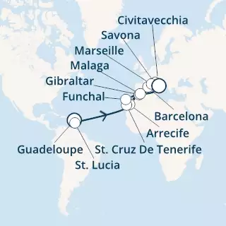 Antilles, Canary Islands, Gibraltar, Spain, Italy, France, Madeira 