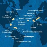Antilles, Virgin Islands, Dominican Republic, Bahamas, Florida (USA), United States, The Azores, Portugal, Spain, France, Italy