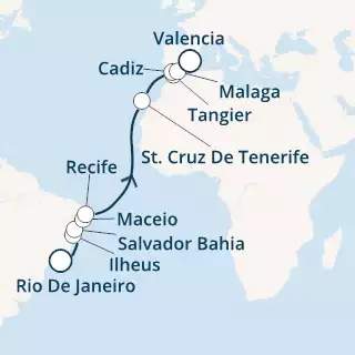 Brazil, Canary Islands, Morocco, Spain