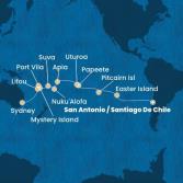 Chile, Polynesia, Tonga, Fiji, Australia