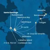 Dominican Republic, Antilles, Canary Islands, Morocco, Spain, France