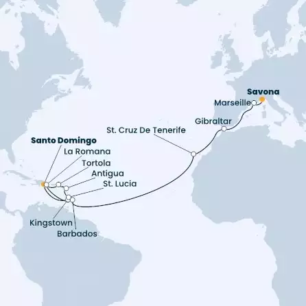 Antilles, Virgin Islands, Dominican Republic, Canary Islands, Gibraltar, France, Italy