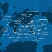 USA, Hawaii, Fiji, Tonga, New Zealand, Australia, Japan, South Korea, Taiwan, China, Singapore, Malaysia, Thailand, Sri Lanka