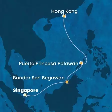 COSTA SERENA - itinerár  6 nocí odchod z SINGAPORE dňa 09/01/2026 - Singapore, Philippines, China