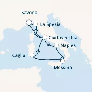 COSTA SMERALDA - itinerár  6 nocí odchod z SAVONA dňa 19/12/2020 - Italy
