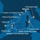 Italy, France, Spain, Balearic Islands