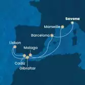 Italy, Spain, Gibraltar, Portugal, France
