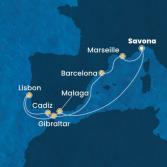 Italy, Spain, Portugal, Gibraltar, France