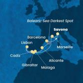 Italy, Spain, Portugal, Gibraltar, France
