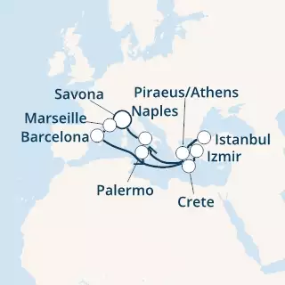 Italy, France, Spain, Greece, Turkey
