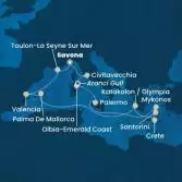 Italy, France, Spain, Balearic Islands, Greece