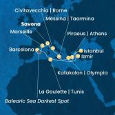 Italy, Turkey, Greece, Tunisia, Spain, France
