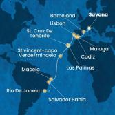 Italy, Spain, Portugal, Canary Islands, Cape Verde, Brazil