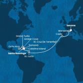 Italy, France, Spain, Canary Islands, Antilles, Jamaica, Turks Islands, Dominican Republic