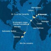 Italy, Spain, Portugal, Canary Islands, Cape Verde, Brazil