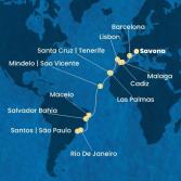 Italy, Spain, Portugal, Canary Islands, Cape Verde, Brazil
