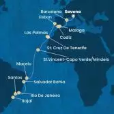 Italy, Spain, Portugal, Canary Islands, Cape Verde, Brazil