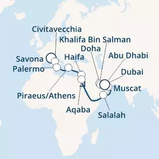 Italy, Greece, Jordan, Oman, United Arab Emirates