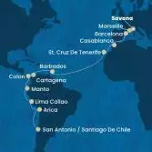 Italy, France, Spain, Morocco, Canary Islands, Antilles, Colombia, Costa Rica, Panama